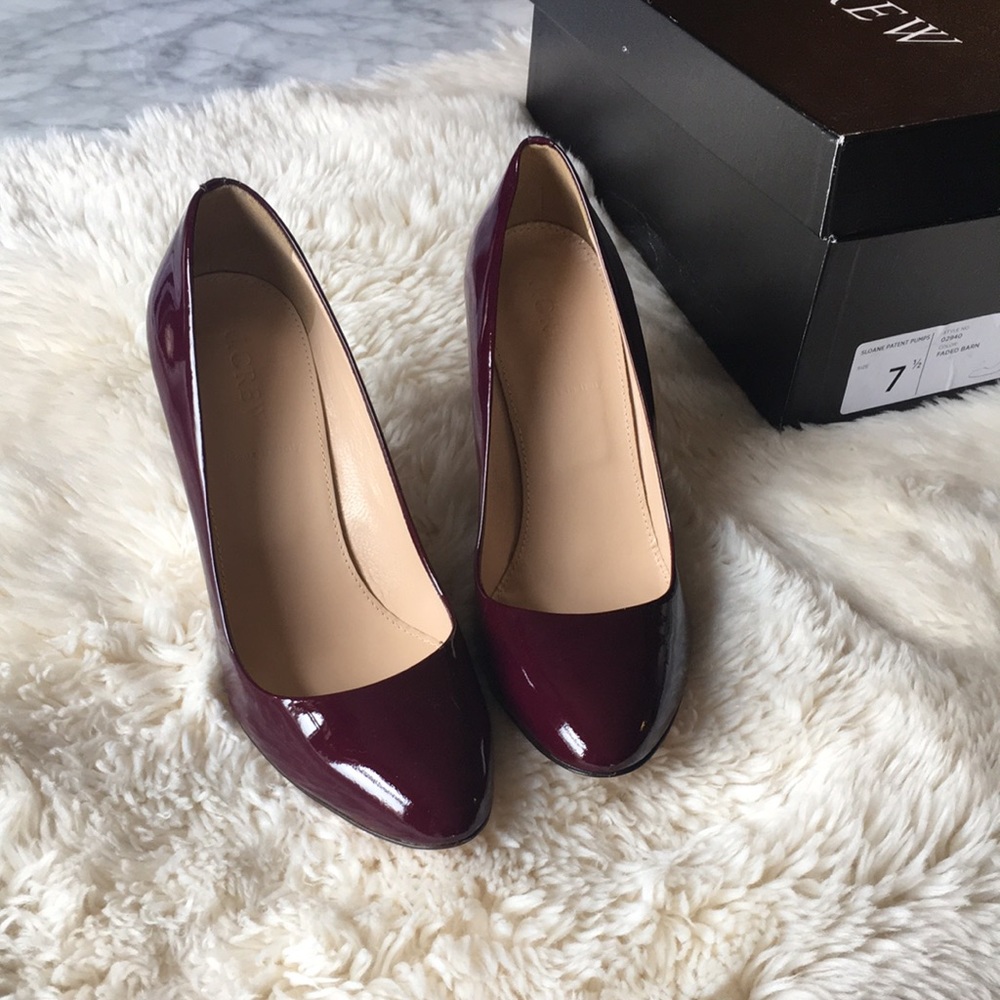 NWT J.Crew Sloane Patent Pumps in Faded Barn